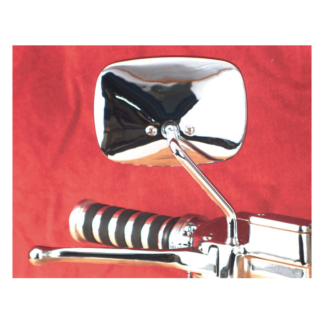 MCS Late OEM Style Mirror, Short Stem, Right Side. Chrome – 65-UP H-D