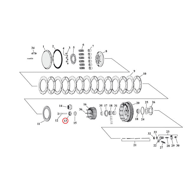 MCS Nut, Clutch Hub – 67-E84 XL Sportster
