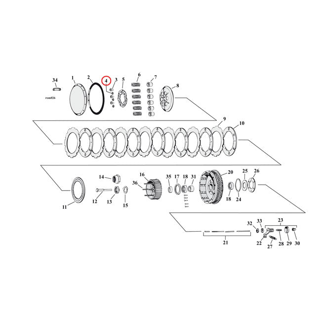 MCS Nut, Clutch Hub Stud – 1952–1970 K; XL Sportster Short