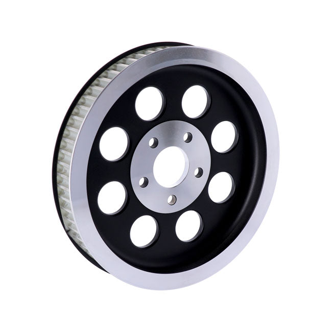 MCS Reproduction OEM Style Wheel Pulley 65T, 1-1/2" Belt. Black – 1984–1999 Evo Big Twin; 1999 Twin Cam