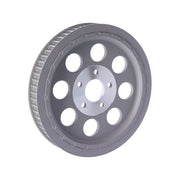 MCS Reproduction OEM Style Wheel Pulley 65T, 1-1/2" Belt. Silver – 1984–1999 Evo Big Twin; 1999 Twin Cam