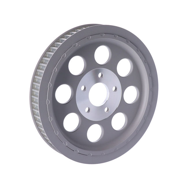 MCS Reproduction OEM Style Wheel Pulley 65T, 1-1/2" Belt. Silver – 1984–1999 Evo Big Twin; 1999 Twin Cam