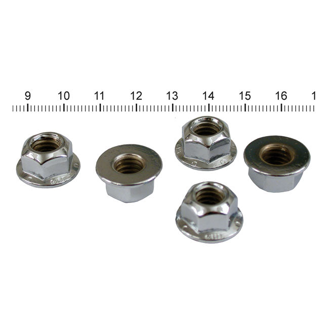 Gardner-Westcott 5/16-18 Flanged Lock Nut Chrome – 2004–2022 XL Sportster : Wheel Axle…