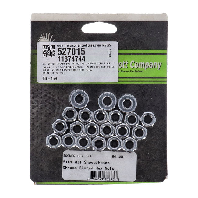Gardner-Westcott Shovel Rocker Box Top Nut Kit. Chrome, OEM Style – 1966–1984 Shovel