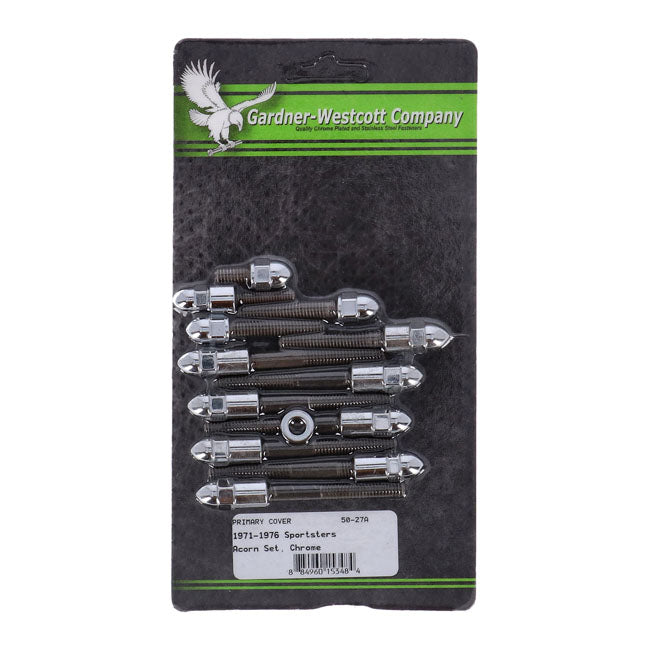 Gardner-Westcott Primary Cover Mount Kit Chrome Acorn – 1971–1976 XL Sportster
