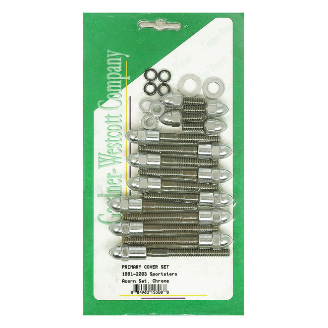 Gardner-Westcott Primary Cover Mount Kit Chrome Acorn – 1991–2003 XL Sportster