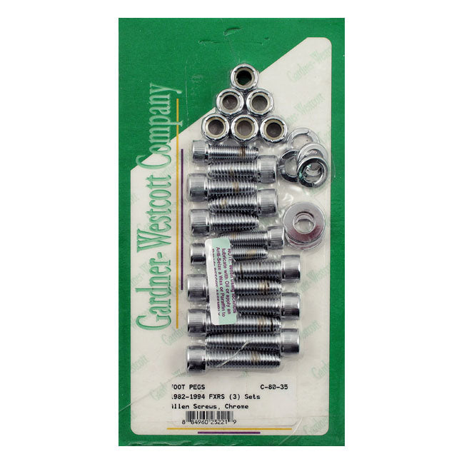 Gardner-Westcott Foot Peg Mount Kit. Chrome – 1982–1994 FXRS