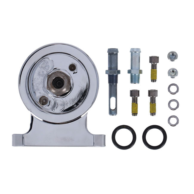 S&S Twin Cam Billet Oil Filter Mount Kit. Chrome – 1999–2005 Dyna; 1999–2006 FLT/Touring
