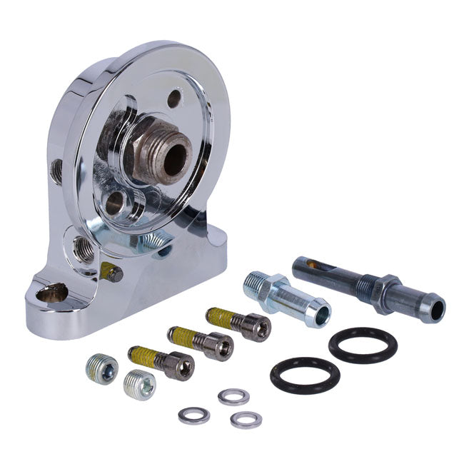 S&S Twin Cam Billet Oil Filter Mount Kit. Chrome – 1999–2005 Dyna; 1999–2006 FLT/Touring