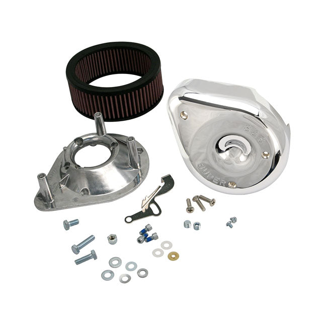 Teardrop Air Cleaner Assembly. Chrome – 1966–1984 Big Twin with S&S E/G…