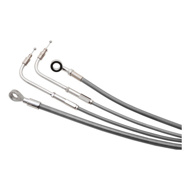 Burly Apehanger Cable/Line Kit. 14", Stainless – 2000–2006 FLST/C/F/N