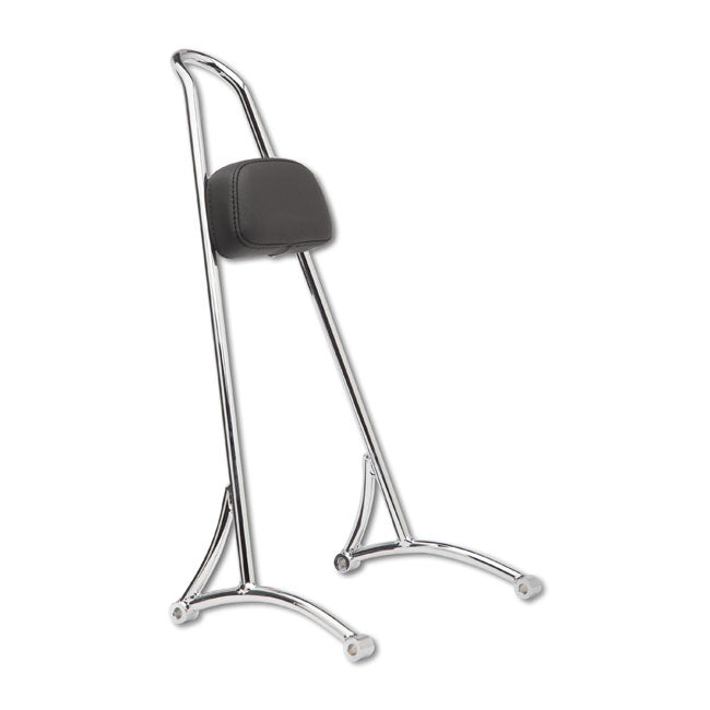 Burly Sissy Bar. 20" Chrome, with Backrest Pad – 2006–2017 Dyna