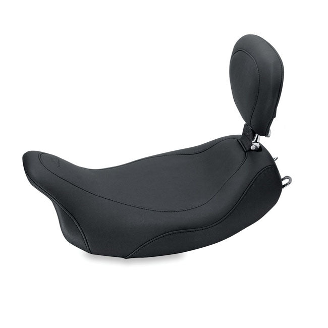 Mustang Wide Tripper Solo Seat. with Rider Backrest – Touring: 2008–2025 FLT/Touringflh…