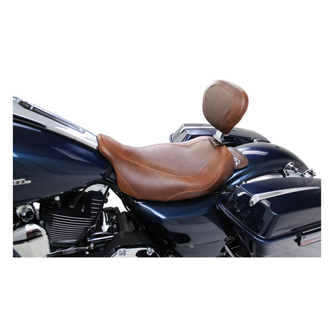 Mustang Wide Tripper Solo Seat. with Rider Backrest – Touring: 2008–2025 FLT/Touringflh…