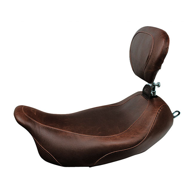 Mustang Wide Tripper Solo Seat. with Rider Backrest – Touring: 2008–2025 FLT/Touringflh…