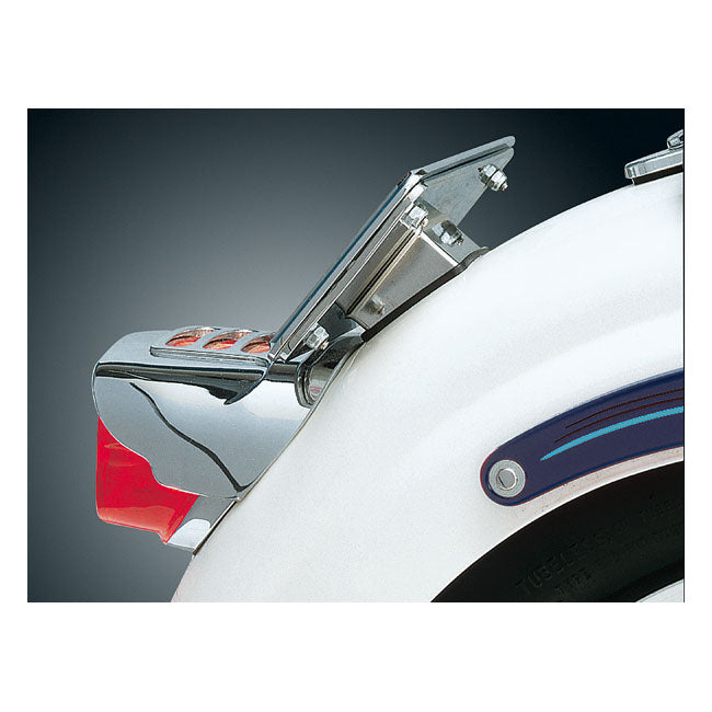 Kuryakyn Licence Plate Holder ''Lay Down''. Chrome – All H-D with OEM 3-Bolt Fender Mount