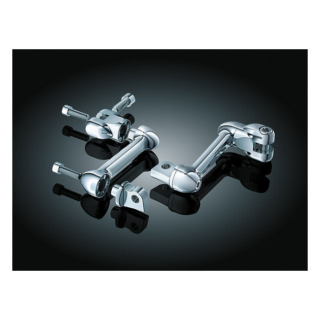 Kuryakyn Adjustable Passenger Offset Mount Set. Chrome – Traditional H-D Male Mount