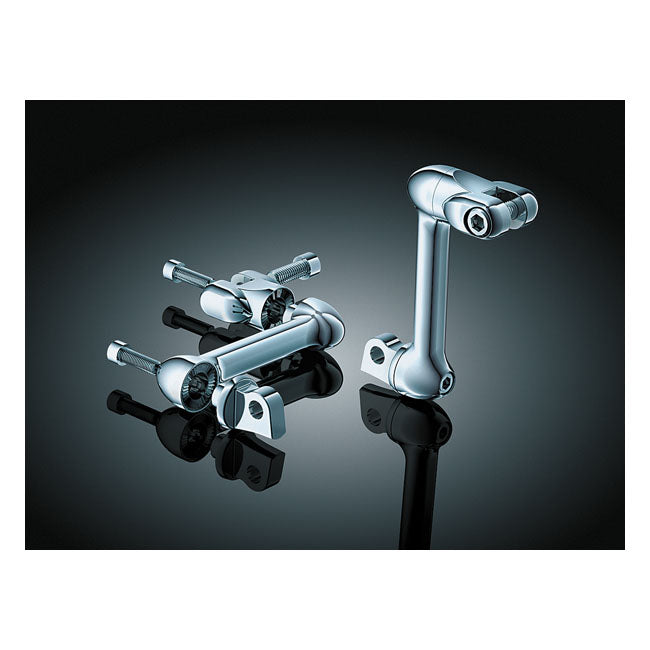 Kuryakyn Adjustable Passenger Offset Mount Set. Chrome – Traditional H-D Male Mount