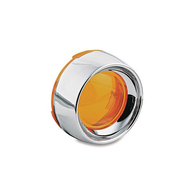 Kuryakyn Deep Dish Bezels with Amber Lenses in Chrome