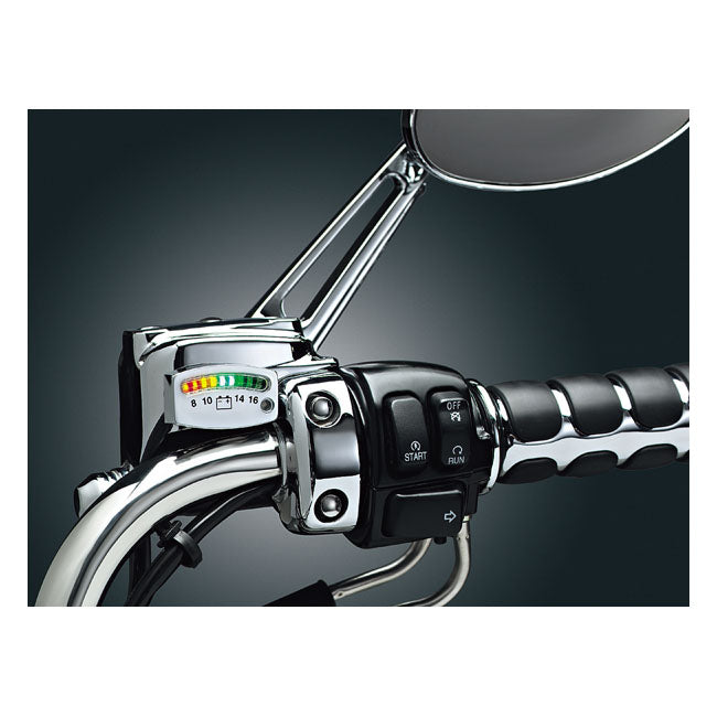 Kuryakyn LED Battery Gauge. Chrome