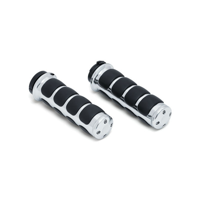 Kuryakyn ISO Grips. Chrome – 2008–2025 H-D with E-Throttle