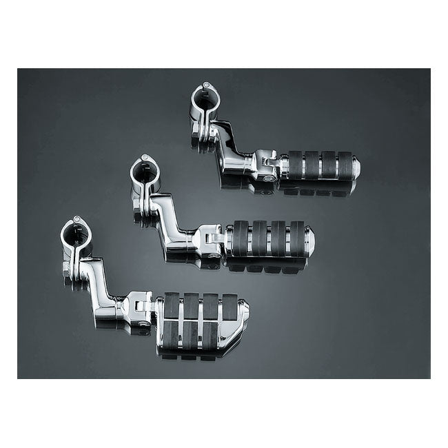 Kuryakyn Offset Highway Pegs, Large Iso-Pegs Chrome – 1-1/4" / 3.18 cm Engine Guards or Tubing