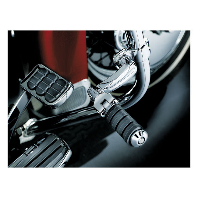 Kuryakyn Extended Footpeg Offset Mount Kit. Chrome – Universal; Takes All H-D with…