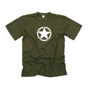 Army Surplus White Star T-shirt Green – S