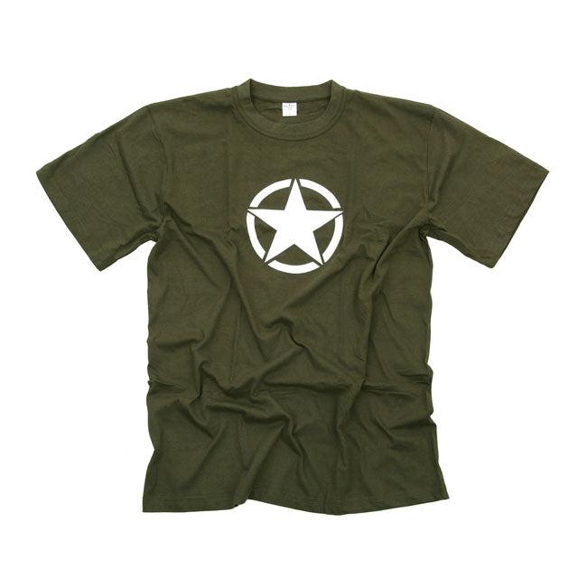Army Surplus White Star T-shirt Green – S