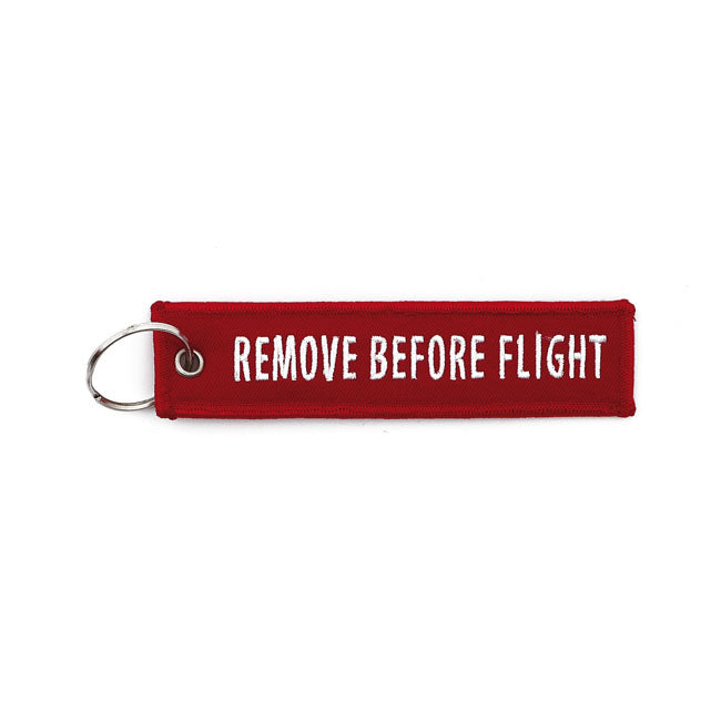 Army Surplus Key Ring Remove Before Flight Red