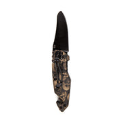 Army Surplus Knife Skull & Clip Small Black Brown