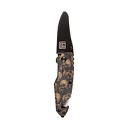 Army Surplus Knife Skull & Clip Small Black Brown