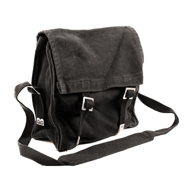 Army Surplus Fosco Canvas Shoulder Bag Black – 2025 X 10 X 24 Cm