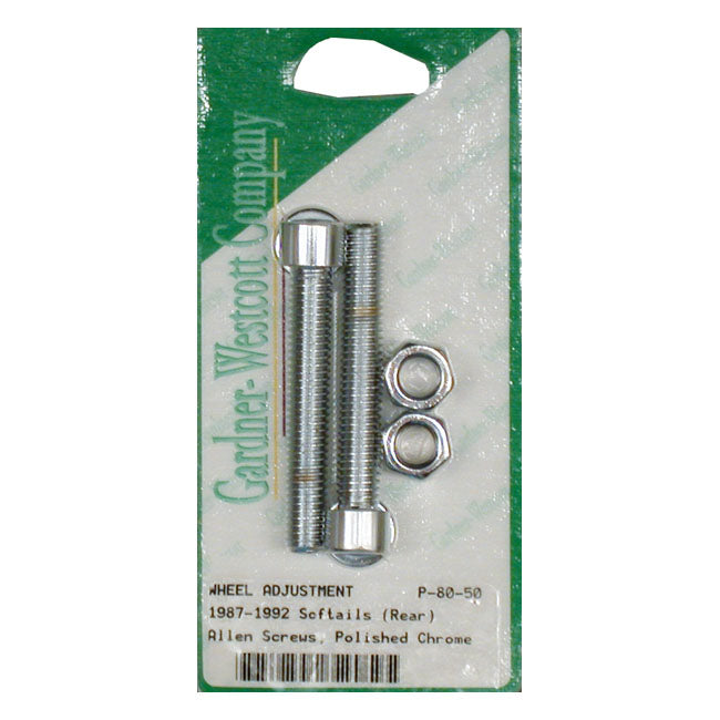Gardner-Westcott Axle Adjuster Kit, Polished Chrome Allen – 1987–1994 Softail