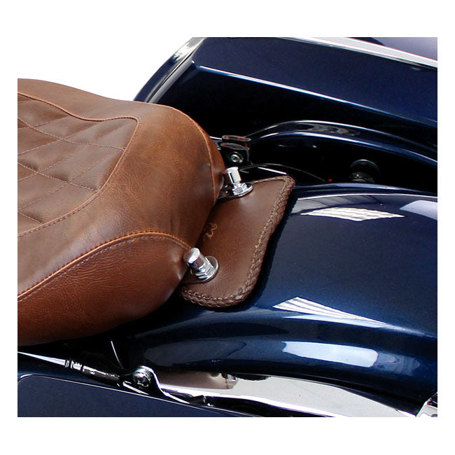 Mustang Mini Fender Bib. Plain with Braided Edges. Brown – Softail: 2000–2003flsts…