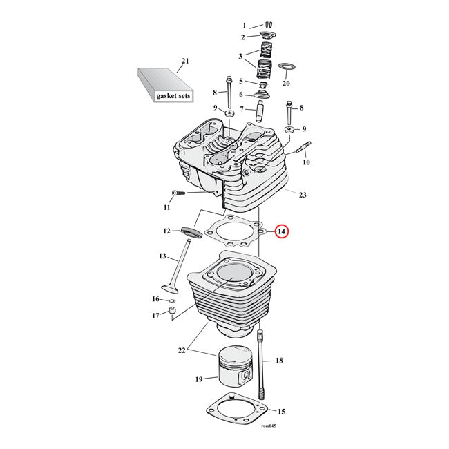 Cometic Cylinder Head. 3.5" Bore .040" MLS – 1984–1999 Big Twin; 1988–2022 XL…