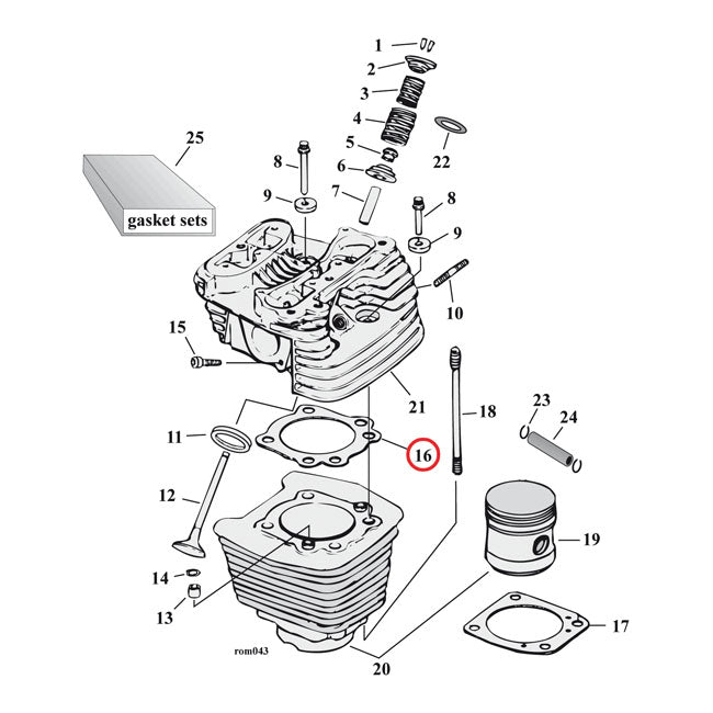 Cometic Cylinder Head. 3.5" Bore .040" MLS – 1984–1999 Big Twin; 1988–2022 XL…