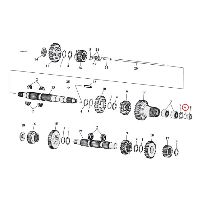 Cometic O-Ring Transmission Mainshaft. Right End – L1984 FXR; FXRS; 1984–1986 5-Speed Big…