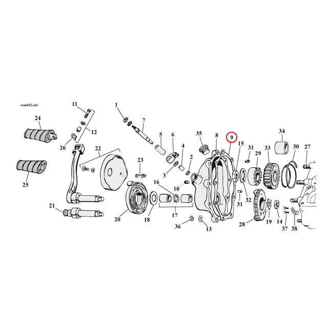 Cometic Gasket Transmission End Cover. Fibre – 1936–1986 4-Speed Big Twin