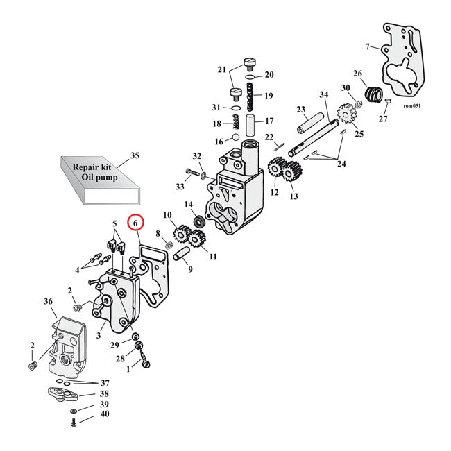 Cometic Oil Pump Body to Cover Gasket. .010" Fibre – 68-E80 Big Twin