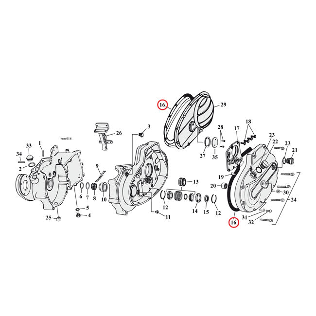 Cometic Gasket Primary Cover. .060" Afm – 1967–1976 XLH; 1970–1976 Xlch