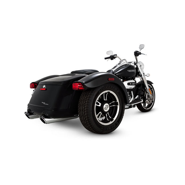 Vance & Hines 4" Twin Slash Round Slip-on Mufflers. Chrome – 2017–2025 FLRT Freewheeler Trike…