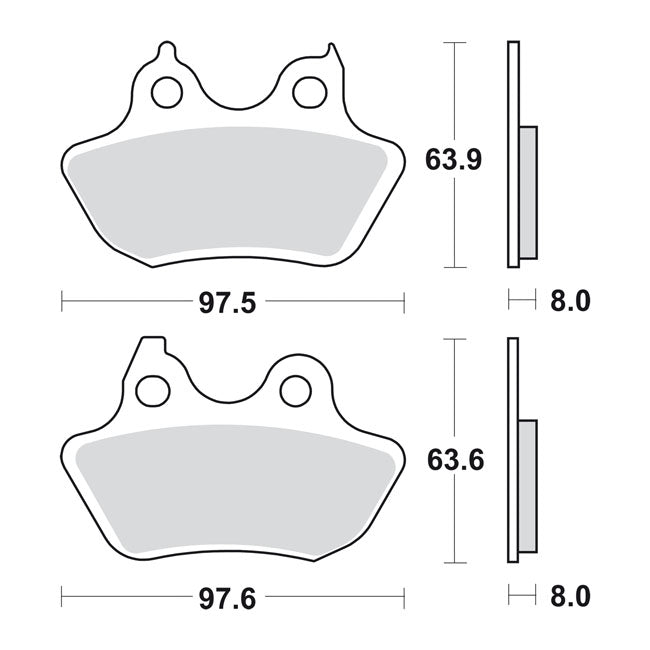 Sbs Brake Pads Street Carbon Tech – Rear: 2006–2007 FXSTB/C; FLSTF; 2006…