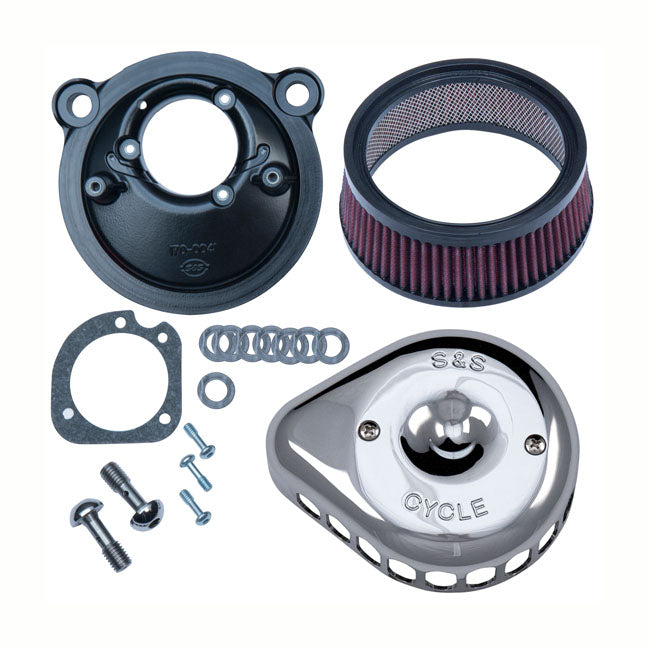 S&S Mini Teardrop Stealth Air Cleaner Kit. Chrome – 2007–2022 XL Sportster