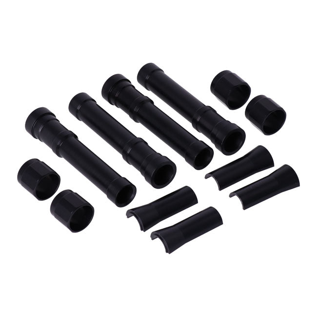 Dippert Panhead Aluminium Pushrod Cover Set. Black – 1948–1965 Panhead