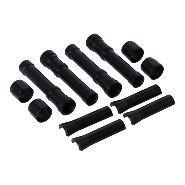 Dippert Shovel Aluminium Pushrod Cover Set. Blsck – 1966–1984 Shovelhead