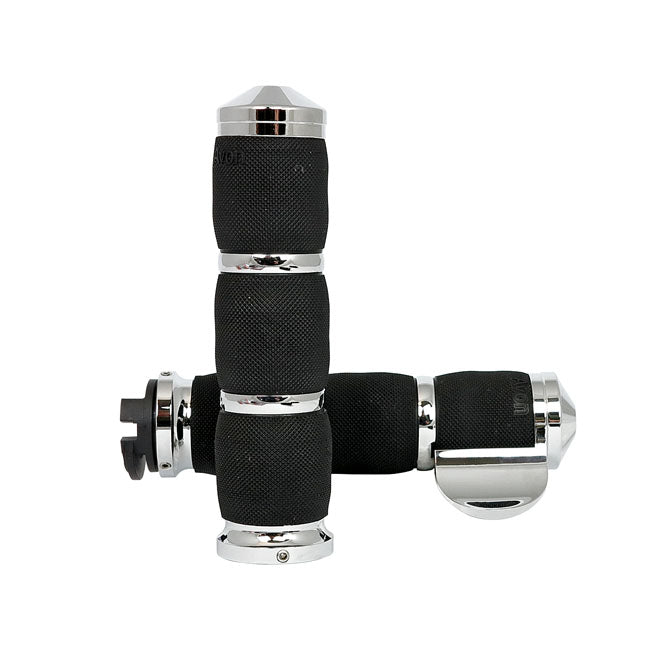 Avon Grips Avon Air Cushioned Grips Chrome W/Throttle Boss – 2015–2026 Indian Scout Models