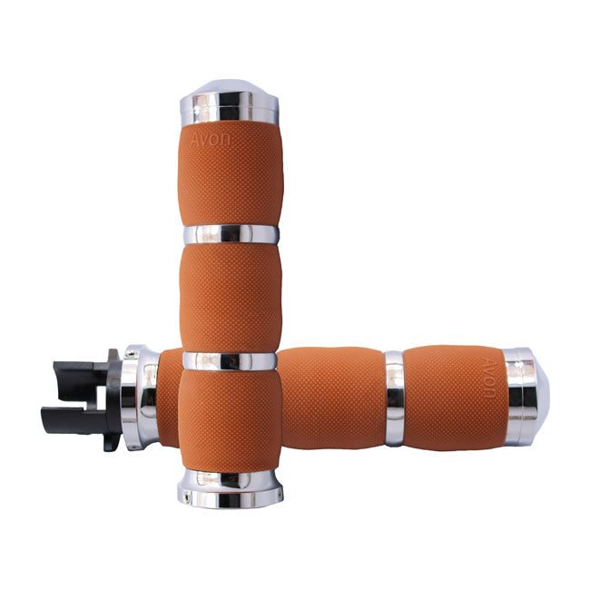 Avon Grips Avon Air Cushioned Grips Chrome Tan – 2015–2017 Indian Touring; Bagger &…