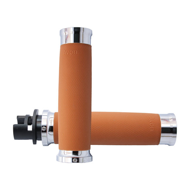 Avon Grips Avon Custom Contour Grips Chrome Tan – 2015–2017 Indian Touring; Bagger &…
