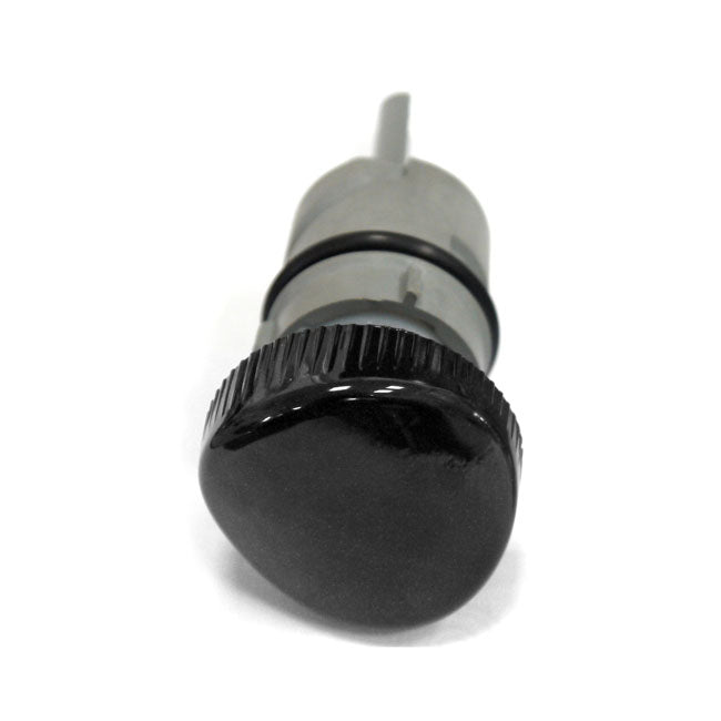 MCS Oil Tank Fill Plug, with Dipstick. Black – 2004–2022 XL Sportster; 2008–2012 XR1200